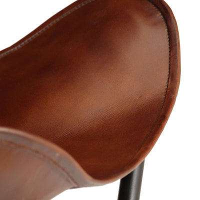 Dealsmate  Butterfly Stool Brown Real Leather