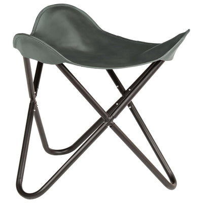 Dealsmate  Butterfly Stool Grey Real Leather
