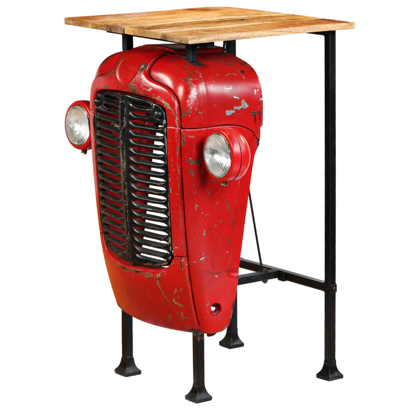 Dealsmate  Tractor Bar Table Solid Mango Wood Red 60x60x107 cm