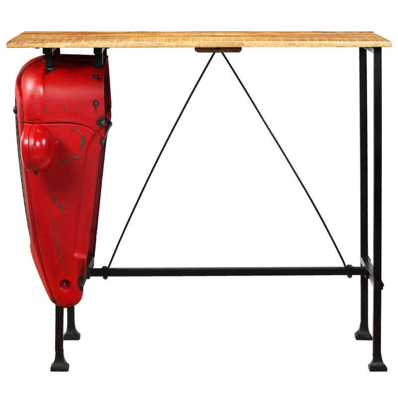 Dealsmate  Tractor Bar Table Solid Mango Wood Red 60x120x107 cm