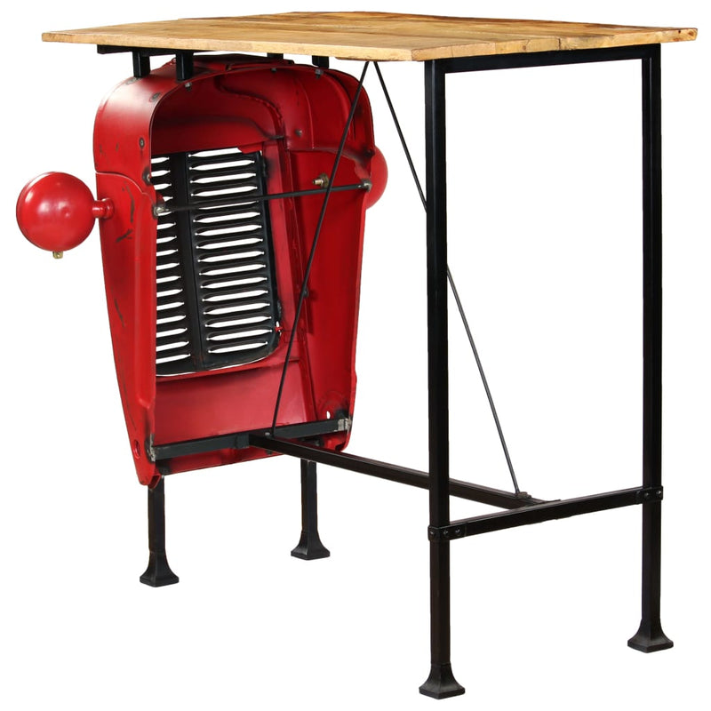 Dealsmate  Tractor Bar Table Solid Mango Wood Red 60x150x107 cm
