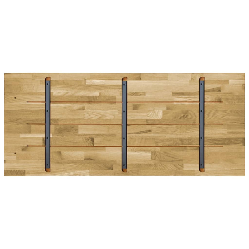 Dealsmate  Table Top Solid Oak Wood Rectangular 23 mm 140x60 cm