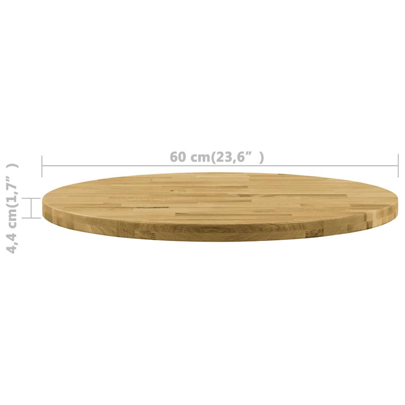 Dealsmate  Table Top Solid Oak Wood Round 44 mm 600 mm