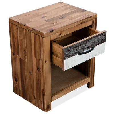 Dealsmate  Bedside Table Solid Acacia Wood 40x30x48 cm