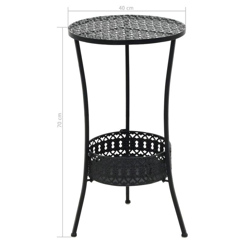 Dealsmate  Bistro Table Black 40x70 cm Metal