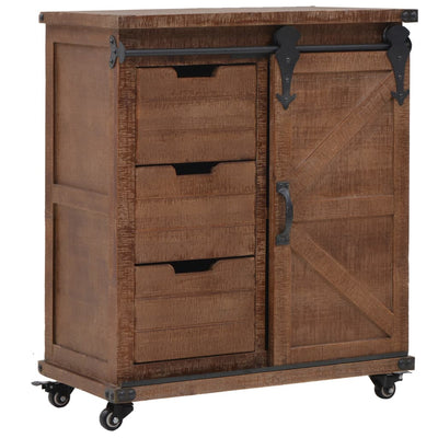 Dealsmate  Storage Cabinet Solid Fir Wood 64x33.5x75 cm Brown