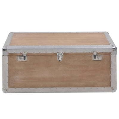 Dealsmate  Storage Box Solid Fir Wood 91x52x40 cm Brown