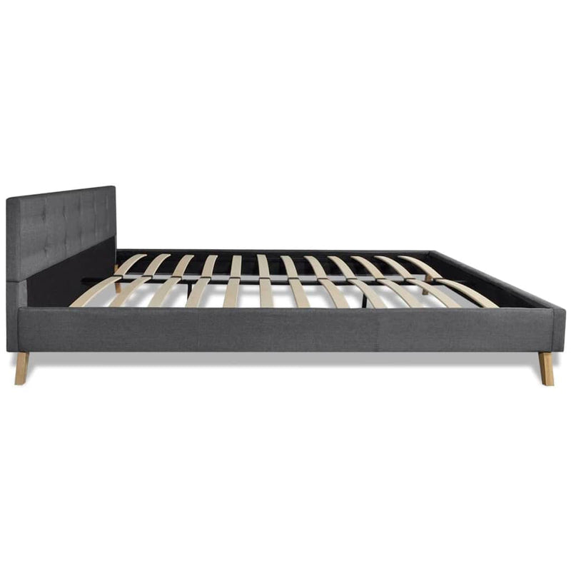 Dealsmate  Bed Frame Dark Grey Fabric Double Size  