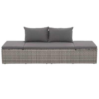 Dealsmate  Garden Bed Grey 195x60 cm Poly Rattan