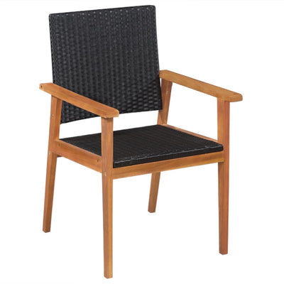 Dealsmate  Outdoor Chairs 2 pcs Poly Rattan Black and Brown
