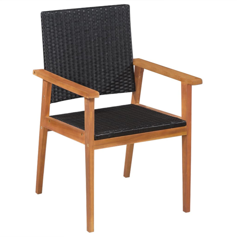 Dealsmate  Outdoor Chairs 2 pcs Poly Rattan Black and Brown