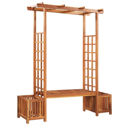 Dealsmate  Garden Pergola with Bench and Planter Solid Acacia Wood