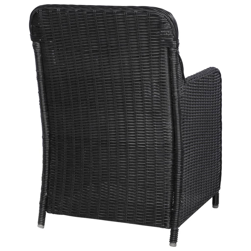Dealsmate  Outdoor Chairs with Cushions 2 pcs Poly Rattan Black