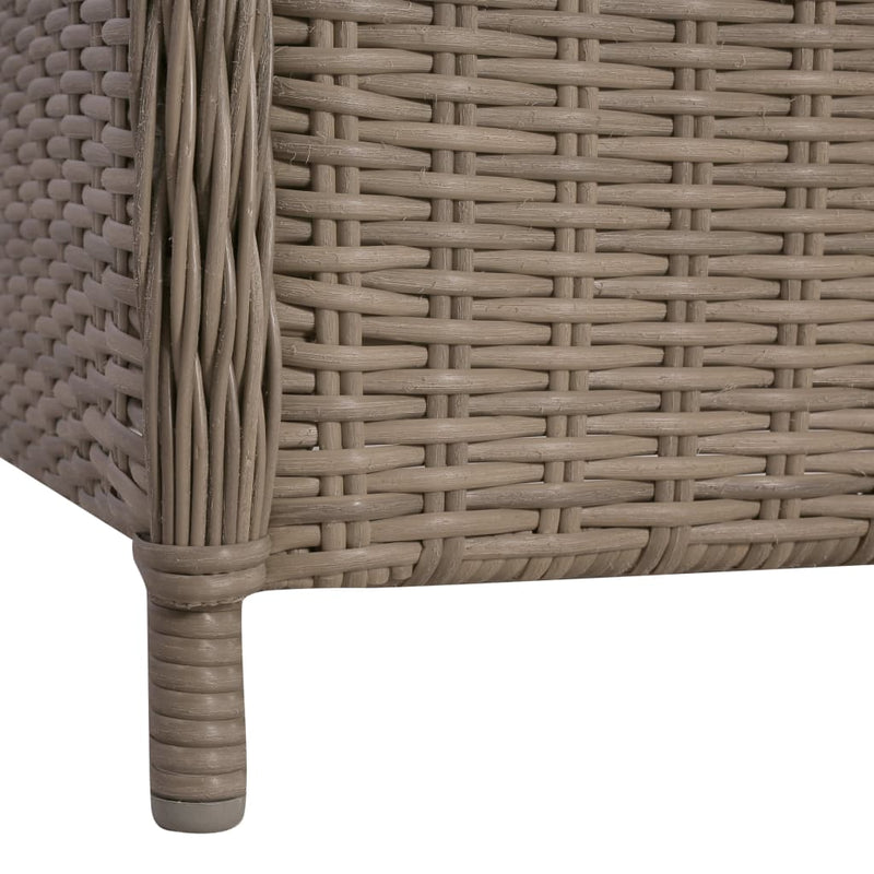 Dealsmate  Outdoor Chairs with Cushions 2 pcs Poly Rattan Brown