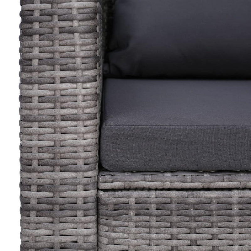 Dealsmate  Garden Chair with Cushion and Pillow Poly Rattan Grey