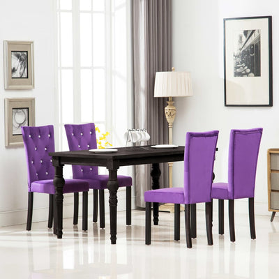 Dealsmate  Dining Chairs 4 pcs Purple Velvet
