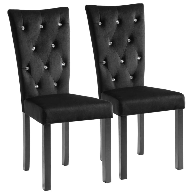 Dealsmate  Dining Chairs 2 pcs Black Velvet