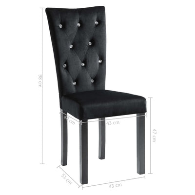 Dealsmate  Dining Chairs 4 pcs Black Velvet
