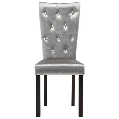 Dealsmate  Dining Chairs 2 pcs Silver Velvet