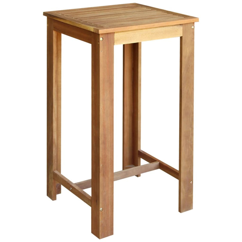 Dealsmate  Bar Table and Chair Set 3 Pieces Solid Acacia Wood