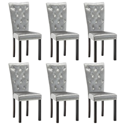 Dealsmate  Dining Chairs 6 pcs Silver Velvet