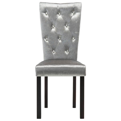 Dealsmate  Dining Chairs 6 pcs Silver Velvet