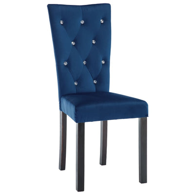 Dealsmate  Dining Chairs 6 pcs Dark Blue Velvet