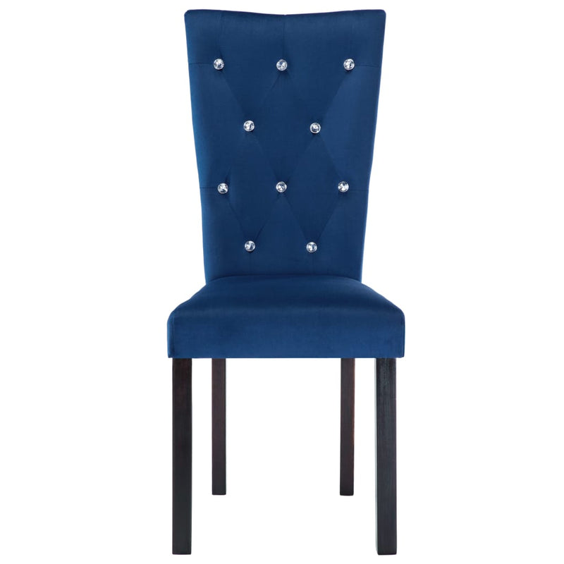 Dealsmate  Dining Chairs 6 pcs Dark Blue Velvet