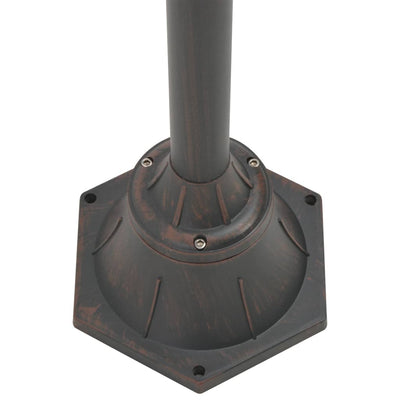 Dealsmate  Garden Post Light E27 220 cm Aluminium 2-Lantern Bronze
