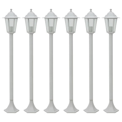 Dealsmate  Garden Post Lights 6 pcs E27 110 cm Aluminium White