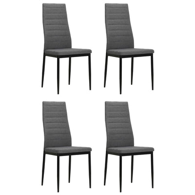 Dealsmate  Dining Chairs 4 pcs Light Grey Fabric