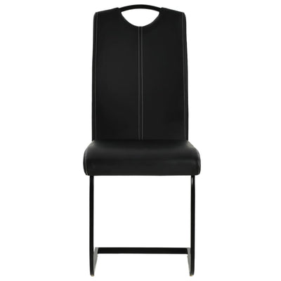 Dealsmate  Cantilever Dining Chairs 2 pcs Black Faux Leather