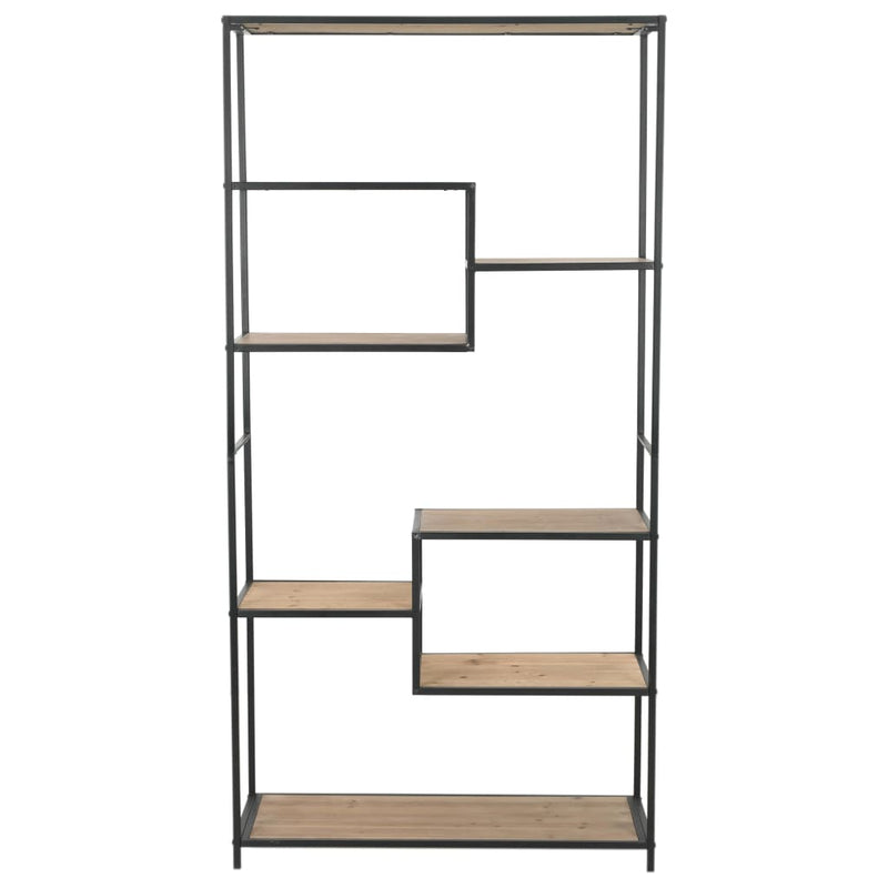 Dealsmate  Bookcase Solid Firwood and Steel 90.5x35x180 cm