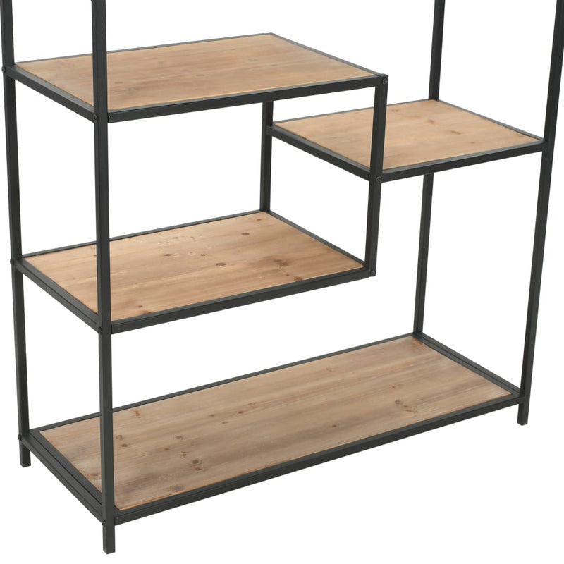 Dealsmate  Bookcase Solid Firwood and Steel 90.5x35x180 cm