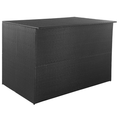 Dealsmate  Garden Storage Box Black 150x100x100 cm Poly Rattan