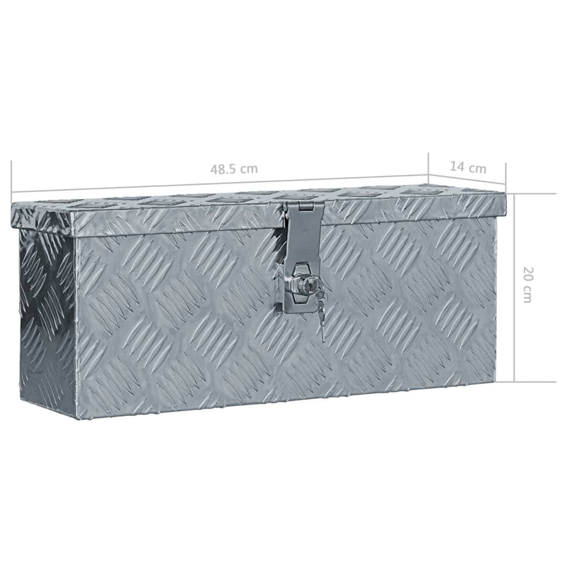 Dealsmate  Aluminium Box 48.5x14x20 cm Silver