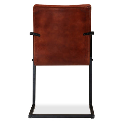 Dealsmate  Dining Chairs 6 pcs Brown Real Leather