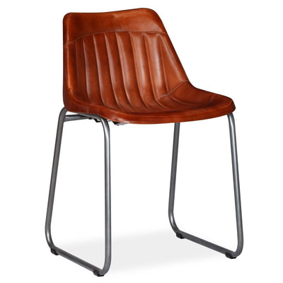 Dealsmate  Dining Chairs 6 pcs Brown Real Leather