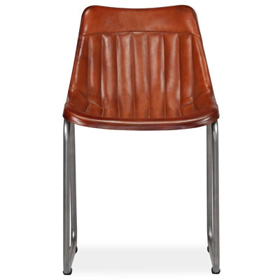 Dealsmate  Dining Chairs 6 pcs Brown Real Leather