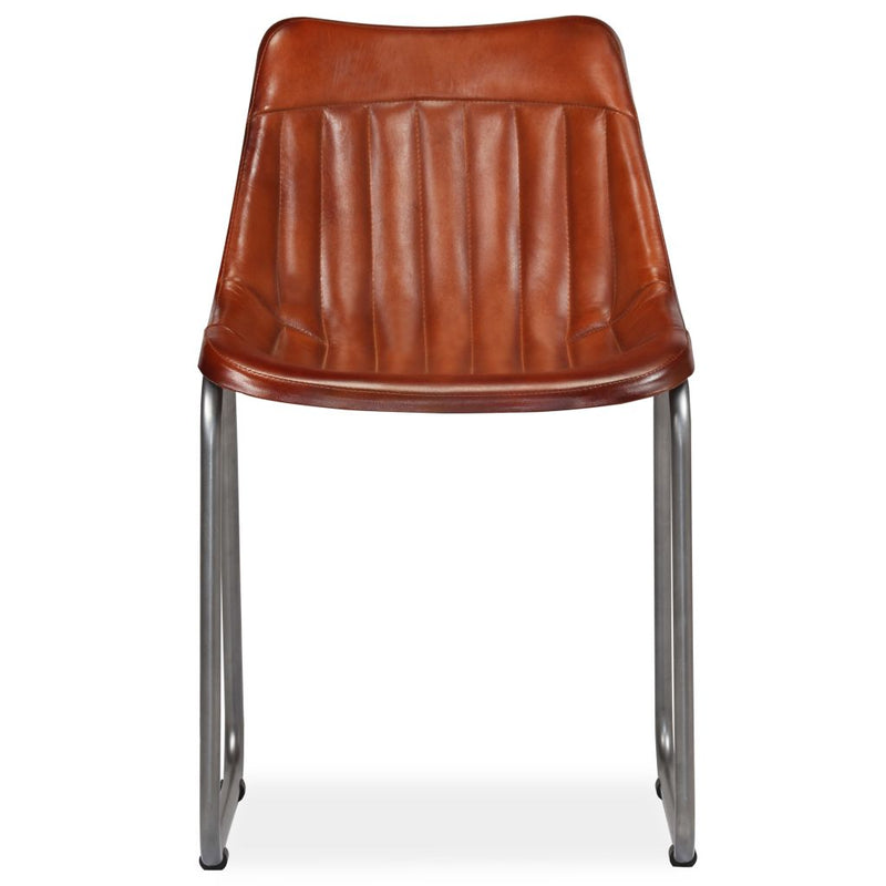 Dealsmate  Dining Chairs 6 pcs Brown Real Leather
