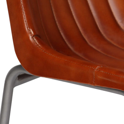 Dealsmate  Dining Chairs 6 pcs Brown Real Leather