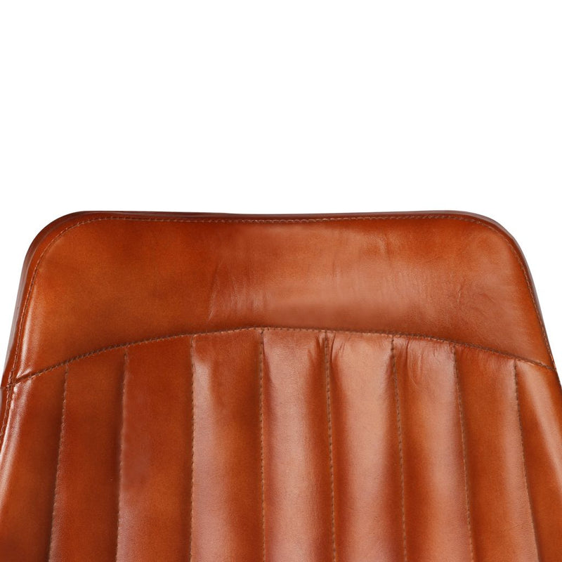 Dealsmate  Dining Chairs 6 pcs Brown Real Leather