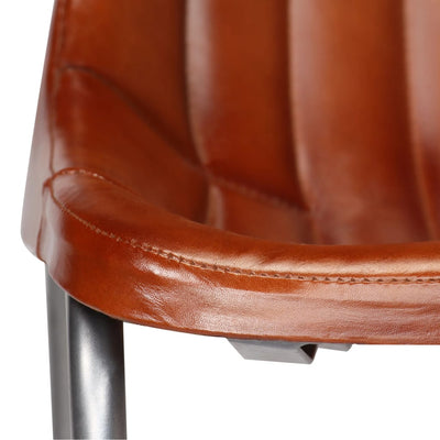 Dealsmate  Dining Chairs 6 pcs Brown Real Leather
