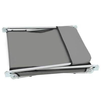 Dealsmate  Folding Sun Loungers 2 pcs Steel and Fabric Grey