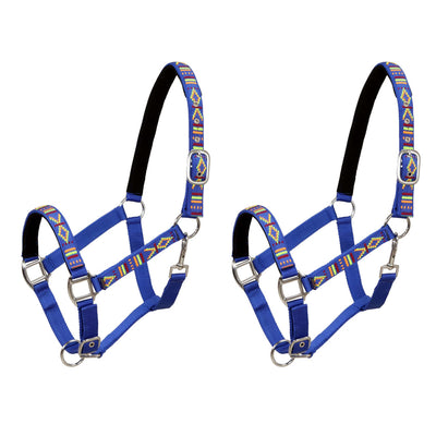 Dealsmate  Head Collars 2 pcs for Horse Nylon Size Cob Blue