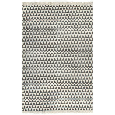 Dealsmate  Kilim Rug Cotton 160x230 cm with Pattern Black/White