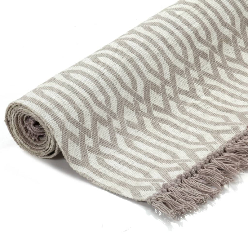 Dealsmate  Kilim Rug Cotton 160x230 cm with Pattern Taupe