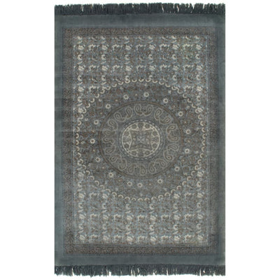 Dealsmate  Kilim Rug Cotton 120x180 cm with Pattern Grey