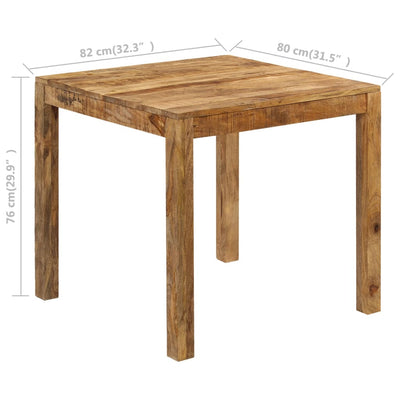 Dealsmate  Dining Table Solid Mango Wood 82x80x76 cm