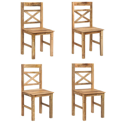 Dealsmate  Dining Chairs 4 pcs Solid Mango Wood